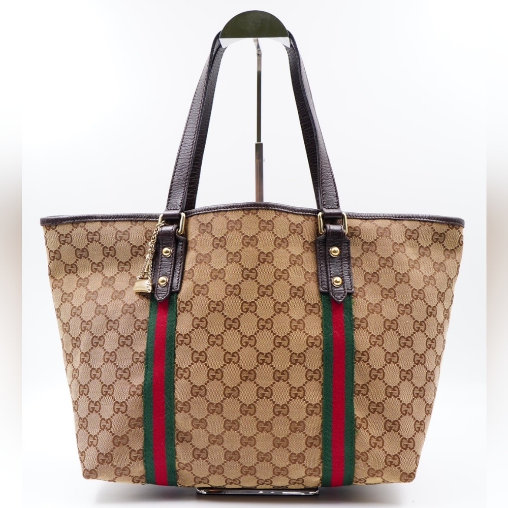 Gucci GG Canvas Jolicoeur Sherry Line Tote Bag